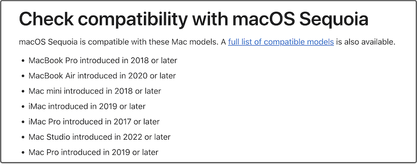 macos sequoia compatible devices