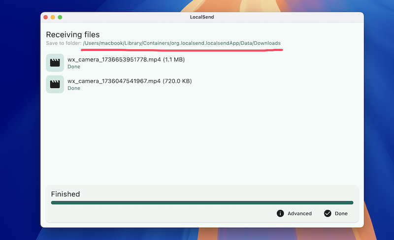 localsend receive file mac